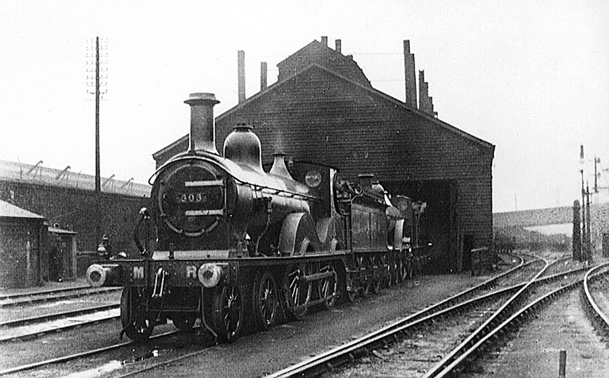 Brunswick shed with MR 603, circa.1913 (c. R. Griffiths)