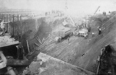 Cutting near the Leeds-Pontefract Road nears completion in October 1894