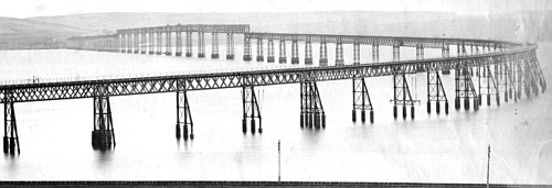 The original Tay Bridge in 1877
