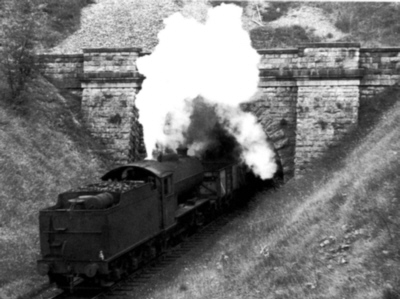 J27 No. 65844 exiting the south portal of Burdale Tunnel (M.Bairstow)