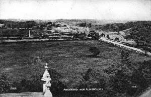 Photograph of Aberford including the railway, taken from the Almshouses (Brian Hull)