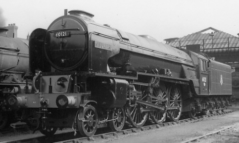 Peppercorn A1 BR No. 60121 'Silurian' at Doncaster in 1957 (PH.Groom)