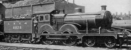 Class D15 No. 8828, with saturated boiler and short smokebox; at Stratford in about 1925