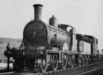 D35 No. 1434 assisting a goods train (tender first) near Ferry Hills in about 1920