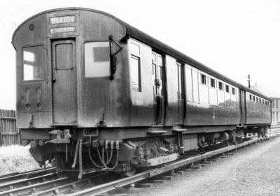 1937 Metro-Cammell stock in early BR days at South Gosforth, E29164 fitted with roller bearings; Bill Donald Collection