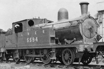 Parker F1 (GCR Class 3) 2-4-2T, LNER chimney and mechanical push-pull lever