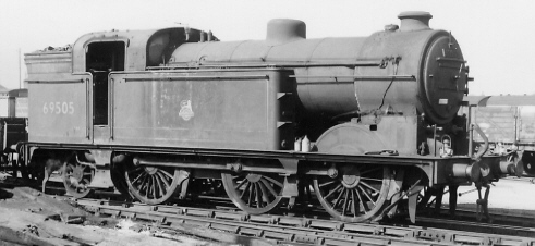 Class N2 No. 69505 at Grantham with condensing gear removed (PH.Groom)