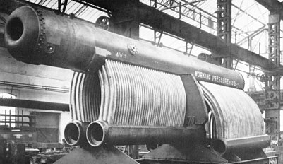 Water-tube boiler for the W1 'Hush-Hush' under construction at Yarrow Works