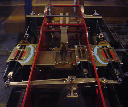 Conjugated valve gear teaching model, preserved in the National Railway Museum