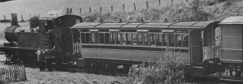 Bogie coach number 7 during the filming of 'The Titfield Thunderbold'