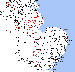 Map of the GNR Railway Network
