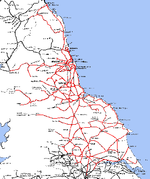 Map of the NER Railway Network