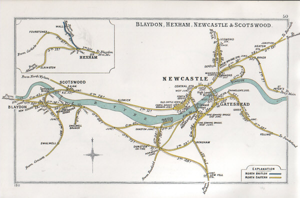 Fig. 1, Railway Junction Diagram (c.Gateshead Library)
