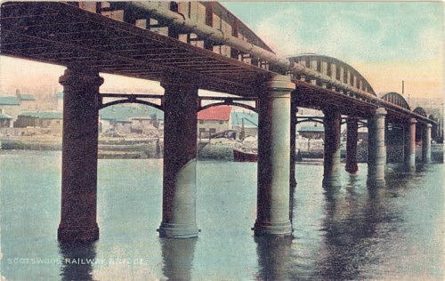 Fig. 8, Colour postcard of Scotswood Railway Bridge