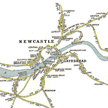 Map of NER lines in the Newcastle area