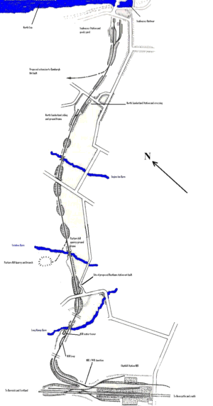 Route map of the North Sunderland Railway (G.Moffat)