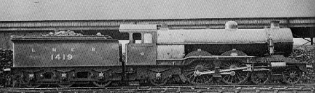 C1 No. 1419 with booster on trailing pony truck, Kings Cross in July 1923