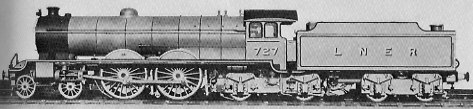 C9 Atlantic No. 727 with booster, at Darlington 1931