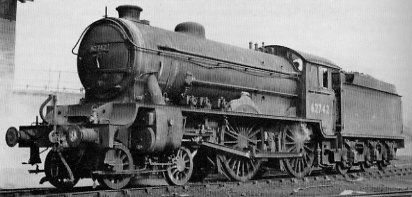Class D49/2 No. 62742 'The Braes of Derwent', note BR loco livery with LNER tender; at Neville Hill shed in 1952