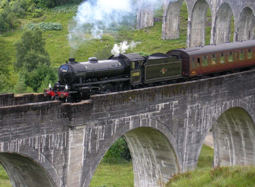 No. 62005 on the  Glenfinnan Viaduct in 2005 (c. Paul Rope)