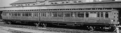 Twin-coach unit Nos. 44141/2 built from Rail Motors Nos 7 and 8; at Bourne in 1951