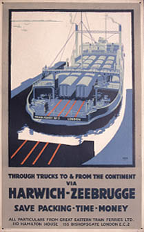 Poster for the Harwich Train Ferries (c. G.Robinson)